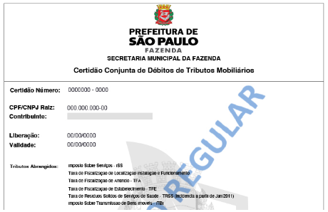 certidao negativa de debito